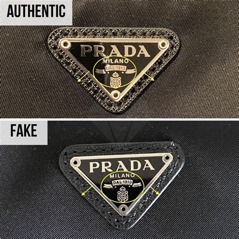 how to tell if a prada handbag is real|Prada real or fake.